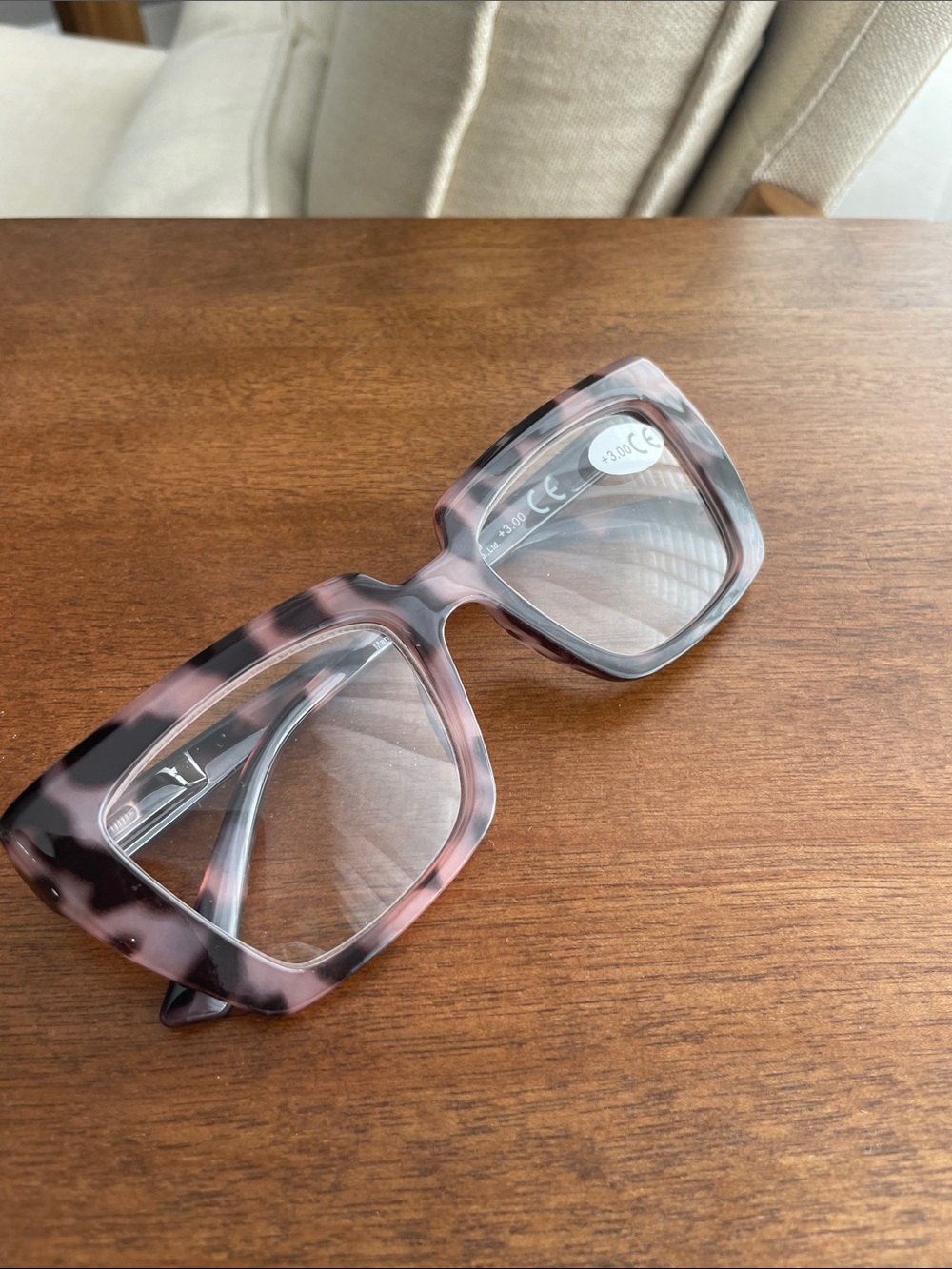 Statement tortoiseshell pattern Square Reading Glasses